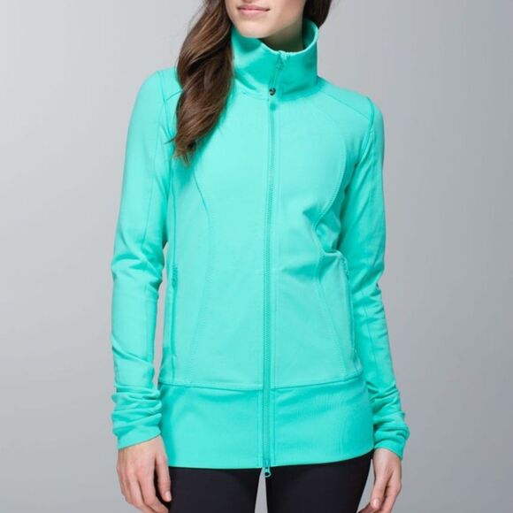 Lululemon Athletica Nice Asana Jacket Bali Breeze Long Sleeve Full Zip Womens 8 - Picture 9 of 11